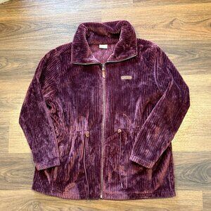 Columbia Fire Side Sherpa Fleece Jacket Womens XXL Plum Full Zip Cozy